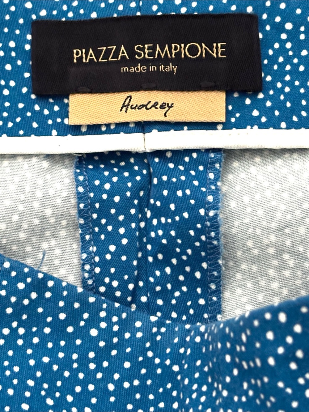 Piazza Sempione Audrey Cropped Ankle Pants Confetti Dot Blue Size IT 38/US 2 - Picture 3 of 4